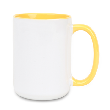 White mug 440 ml Combo - handle and inner yellow carton 36 pcs.
