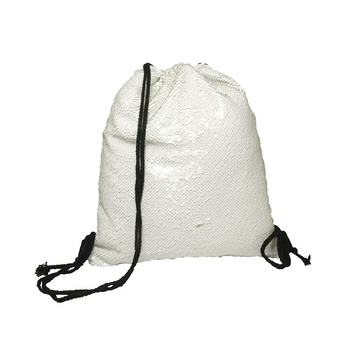 Backpack-bag with sequins - white