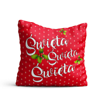 Soft photo cover - red pattern with mistletoe