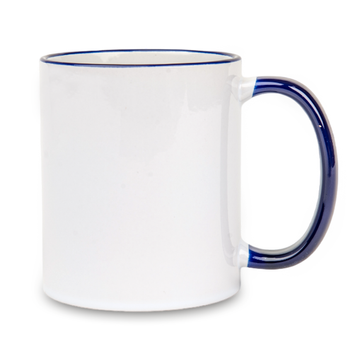 Mug white - handle navy blue