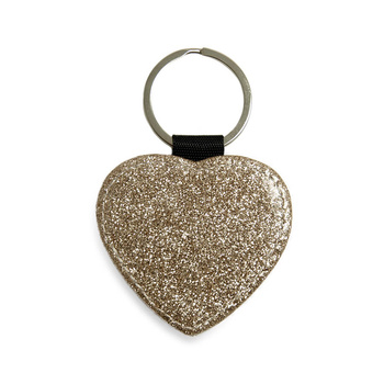Heart eco leather pendant gold (kpl. 5 pcs.)