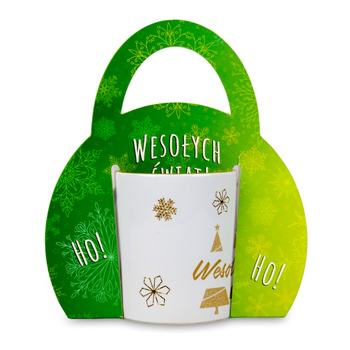 Package / cup holder - pattern holidays green
