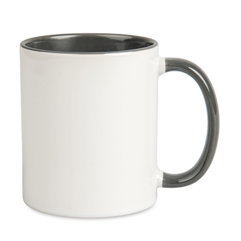 Combo white mug - handle and inside graphite - half pallet 432 pcs