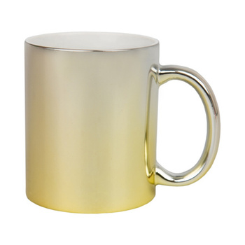 Mug metallic silver-yellow carton 36 pcs