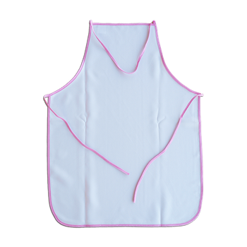 White apron - pink piping (set of 5pcs.)