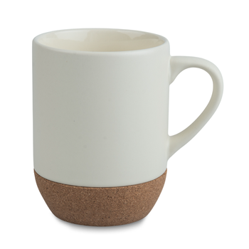 Mug 250 ml matte with cork bottom light color cream carton 36 pcs.