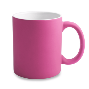 Neon mug rubberized surface - pink carton 36