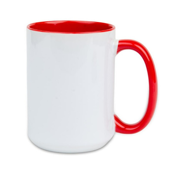 White mug 440 ml Combo - handle and inner red carton 36 pcs.