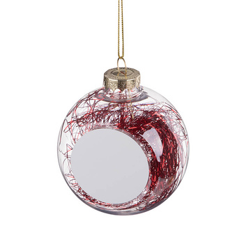 Christmas tree bauble red thread - 80 mm for sublimation