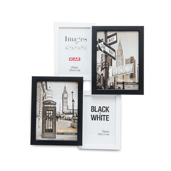 Wooden frame for several photos - Multi frame white and black 38.5x33.5