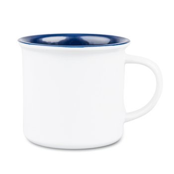 White mug 250 ml Camper navy blue inside carton 36 pcs.