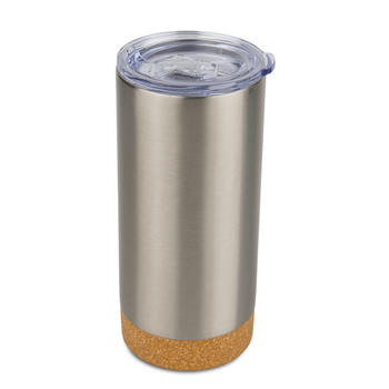 Steel 500 ml thermobottle with cork bottom silver