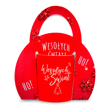 Package / cup holder - red holiday pattern