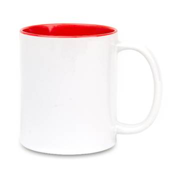 White mug - red  inside