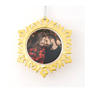 Plastic ornament for a photo snowflake - gold (set of 24 pcs)