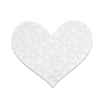 Puzzle 63 el. heart 19.7x24.5 cm HQ (set of 10 pcs.)