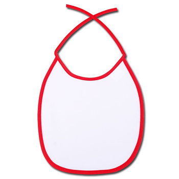 Baby bib - red piping (set of 5pcs.)