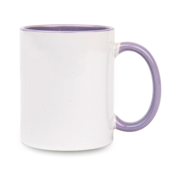 Combo white mug - handle and inside light purple - half pallet 432 pcs