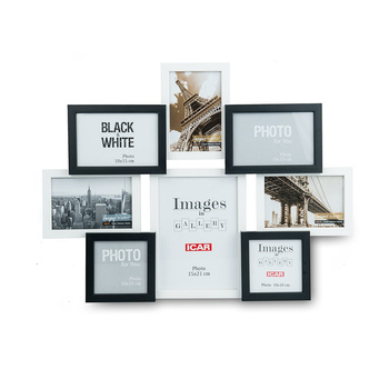 Wooden frame for several photos - Multi frame white and black 42,5x55,5