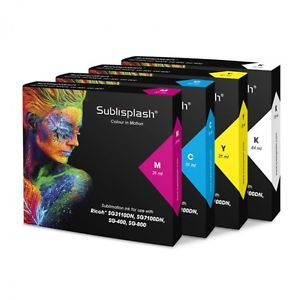 Sublisplash cartridges set of 4 CMYK colors for Ricoh SG3110/7100/SG400/800