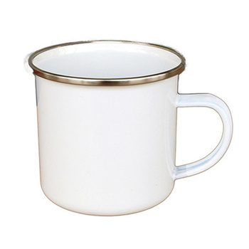 Steel mug - enameled HQ 300 ml, silver rim pallet 1440 pcs.