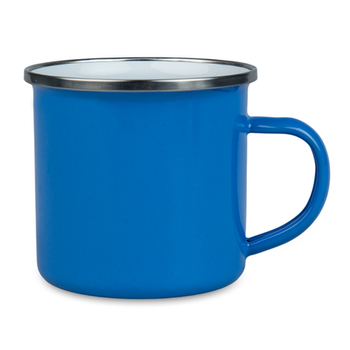 Steel mug - enameled 300 ml, blue carton 48 pcs.
