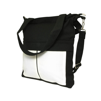 Canvas bag with pockets - black