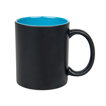 Mug for engraving matte black - inner light blue carton 36 pcs.