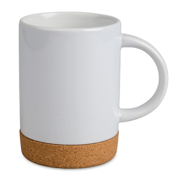 White glossy mug 440 ml - cork bottom carton 36 pcs.