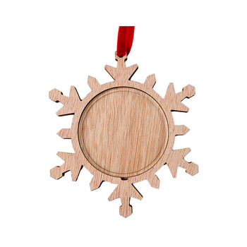 Wooden pendant/ornament for a photo - snowflake