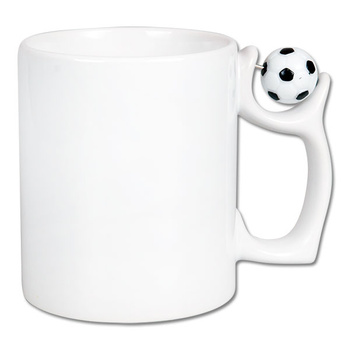 White mug - with ball in handle carton 36 pcs.