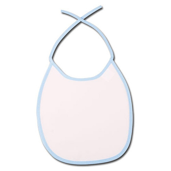 Baby bib - blue piping (set of 5pcs.)