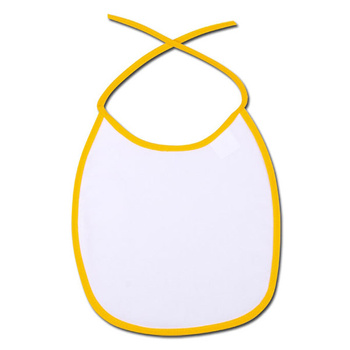 Baby bib - yellow piping (set of 5pcs.)