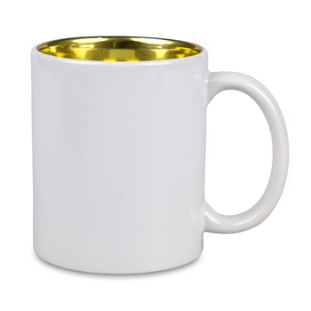 Mug white gold shiny inside