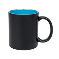 Mug for engraving matte black - inner light blue carton 36 pcs.