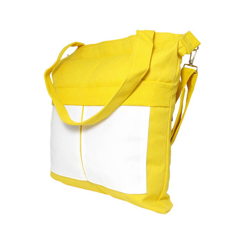 Canvas bag with pockets - yellow
