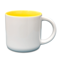 White mug 400 ml wide - inner yellow
