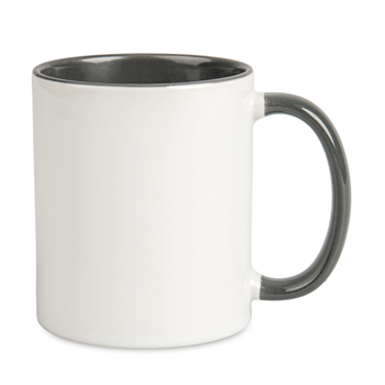 Combo white mug - graphite handle and inside