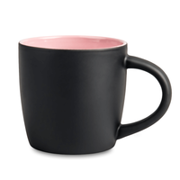 Boston mug for engraving matte black - pink inside