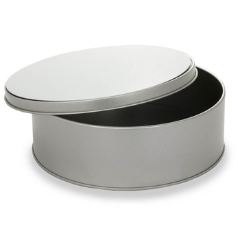 Metal box for trinkets - round