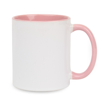 Combo white mug - handle and inside pink carton 36 pcs.