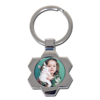 Metal key ring for sublimation - flower