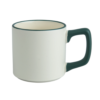 Mug 330 ml Cream matte handle and rim green carton 36 pcs.