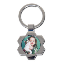 Metal key ring for sublimation - flower