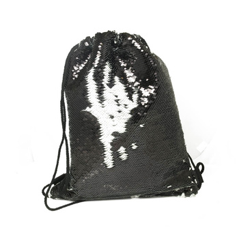 Backpack-bag with sequins - black