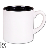 Mini white mug - black inside with cardboard box