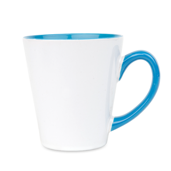 White Latte mug small - inner and ear light blue carton 36 pcs.