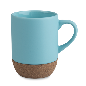 Mug 250 ml matte with cork bottom light color blue