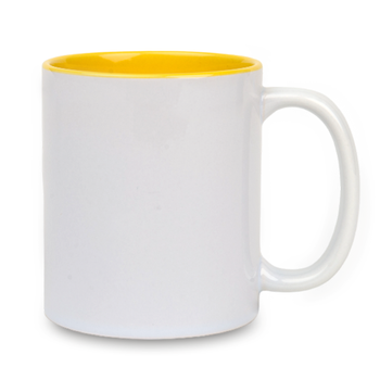 White mug - yellow inside