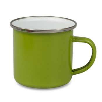 Steel mug - enamel 300 ml, green carton 48 pcs.